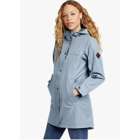 Eddie Bauer Women's Charly Waterproof Rain Parka, Blue, XL, Extra Large